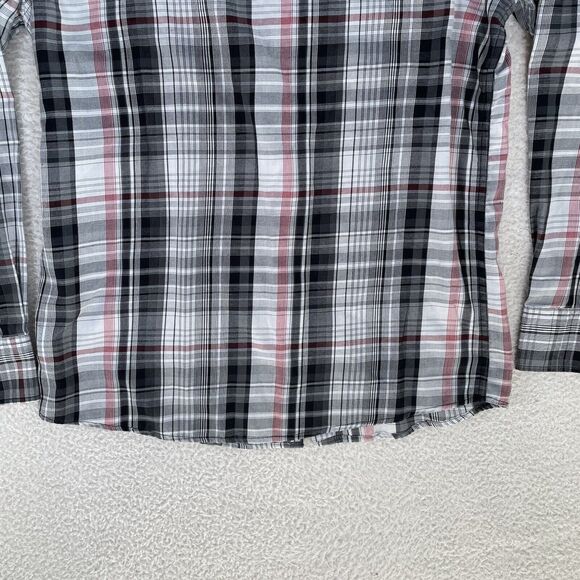 Oakley Shirt Mens Small White Black Plaid Long Sleeve Button Collared Surf Skate - Picture 16 of 16